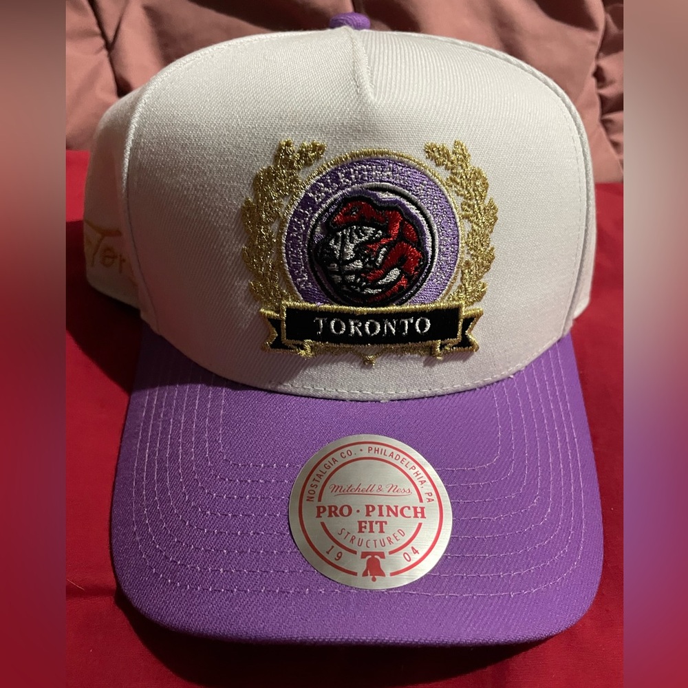 Mitchell & Ness Toronto Raptors White and Purple Cap